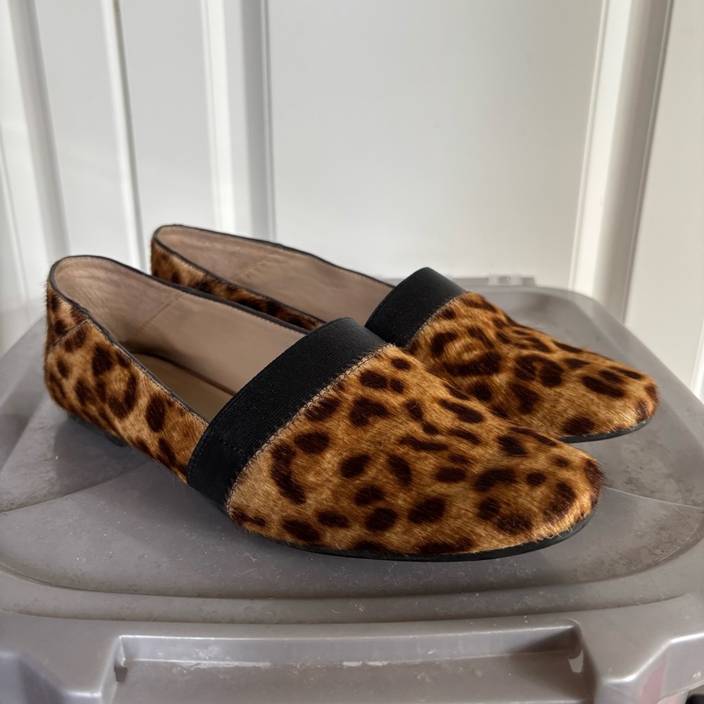 Johnston & Murphy Leopard Print Flats with Black Band